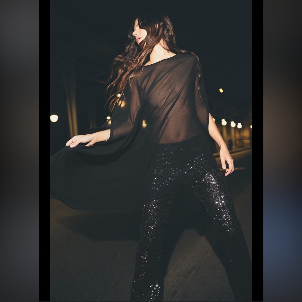 Chic Black Sheer Top